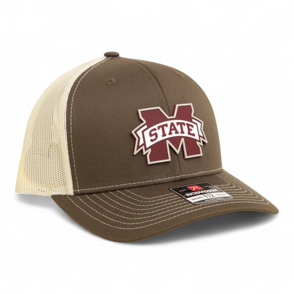 Mississippi State Bulldogs 3D Snapback Trucker Hat- Chocolate Chip/ Birch - Picture 1 of 3
